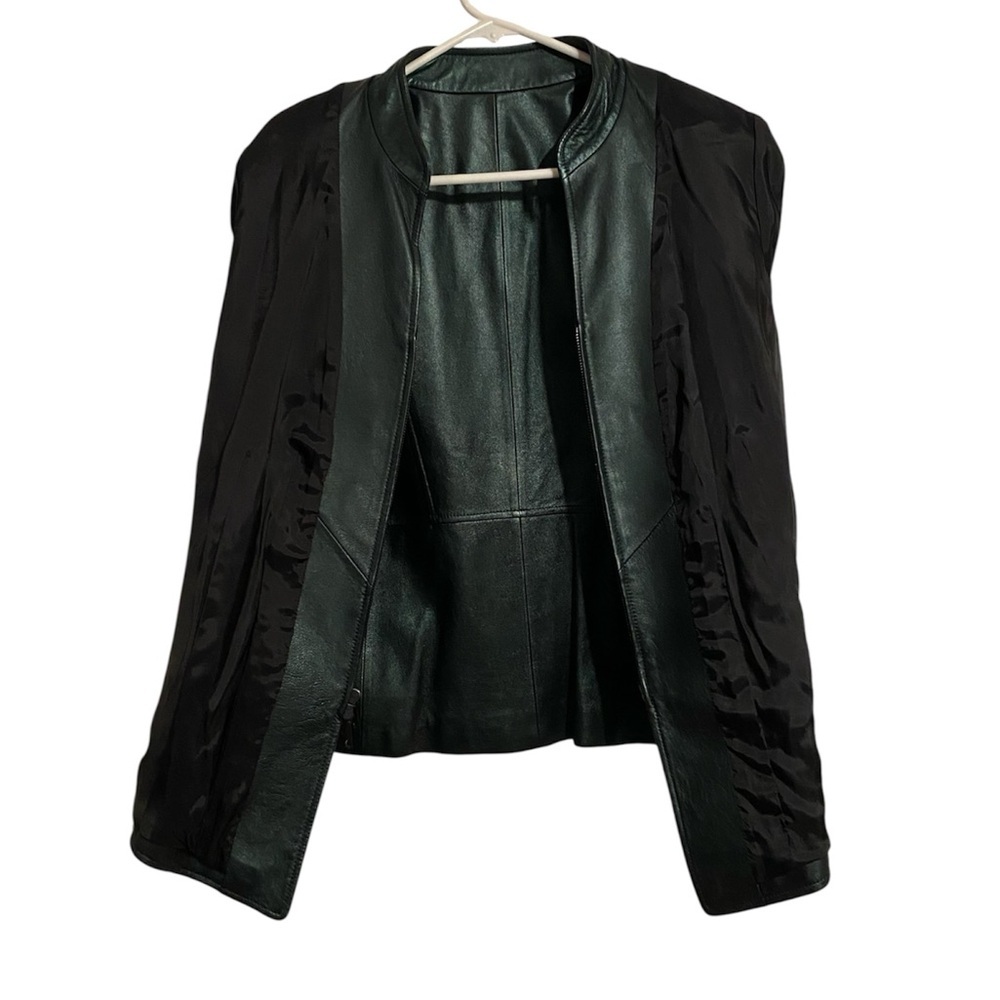 Lafayette 148 New York metallic green lambskin jacket - Picture 12 of 15